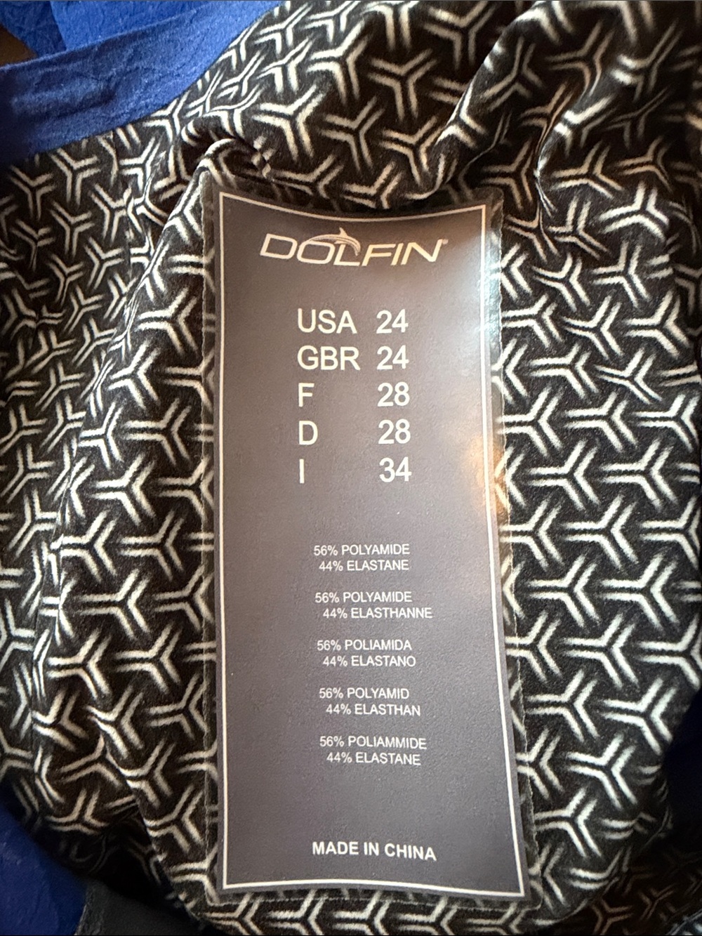Dolfin Titanium Knee Length Fina Approved Knee Technical Swimsuit Sz 24 Blue - Picture 6 of 9